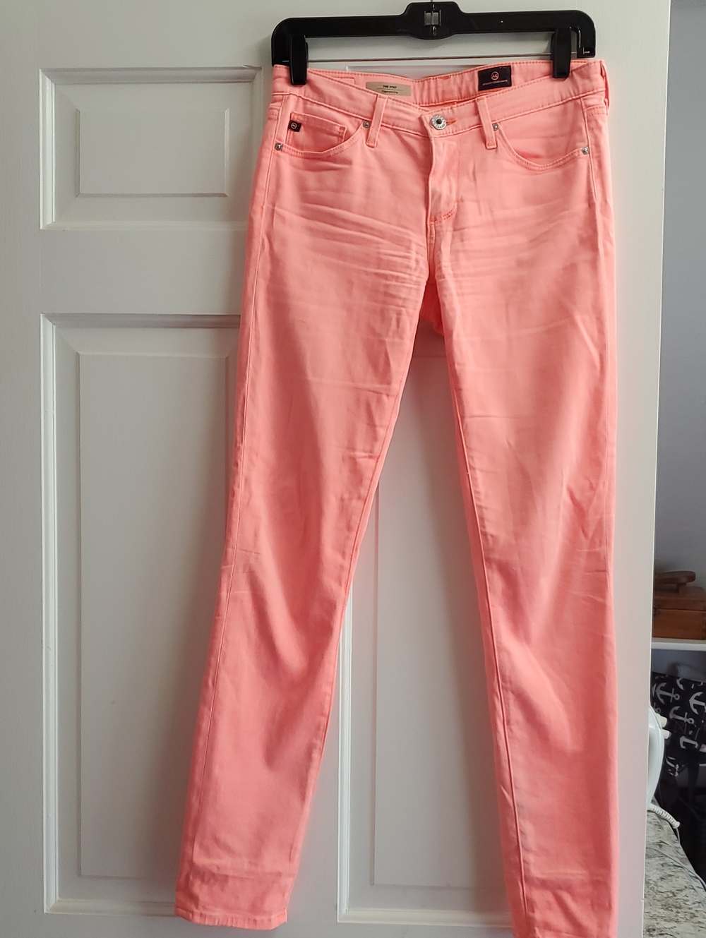 Ag Adriano Goldschmied Coral Pink Skinny Jeans